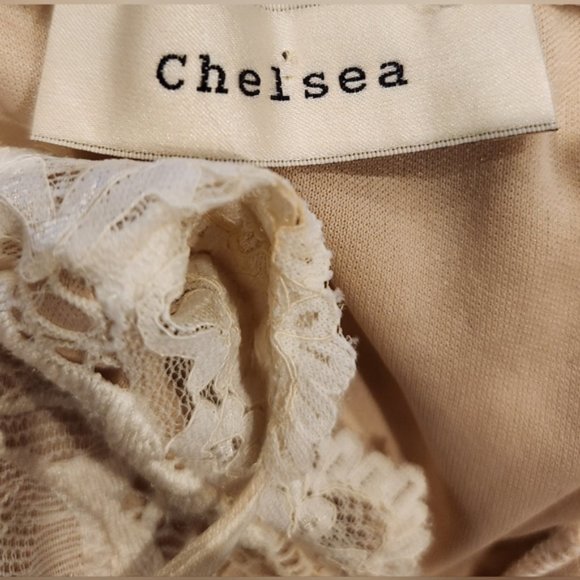 SOLD - Beautiful White Lace Midi Dress with Spaghetti Straps - Picture 8 of 9